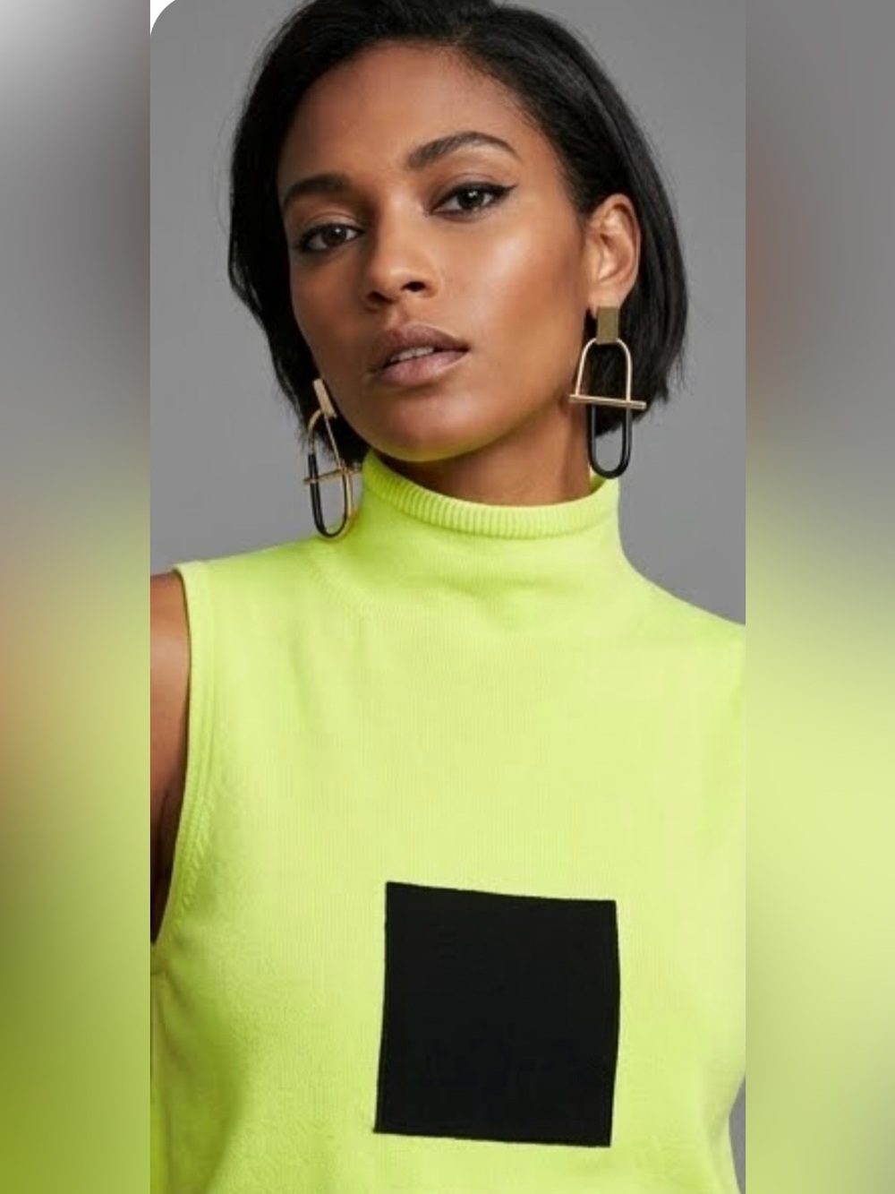 Y2K Vintage G Knitwear Neon Green Top Sz L